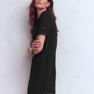 Hattie Jersey T-shirt Dress-Black
