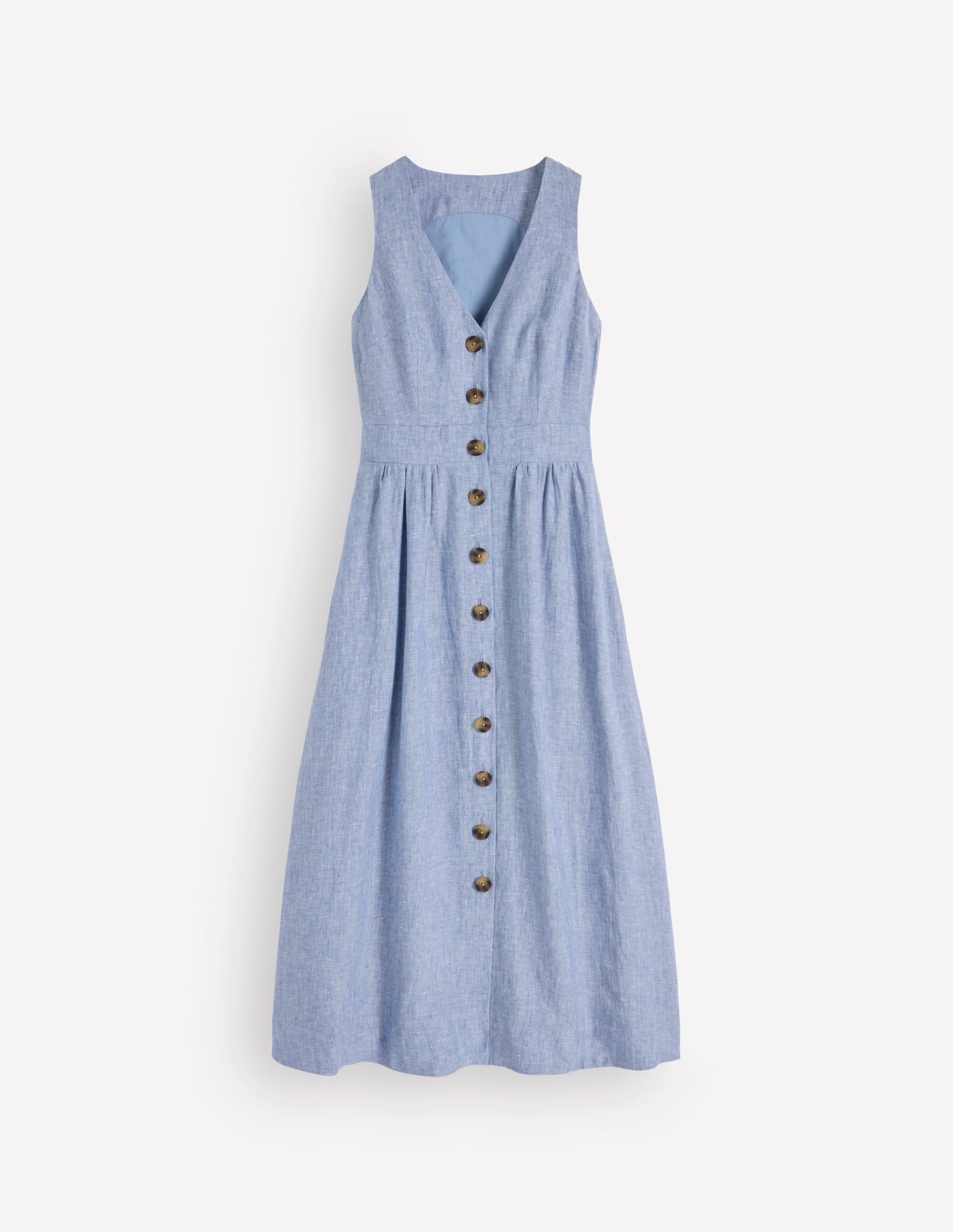 Catherine Button Linen Dress-Chambray - Image 5