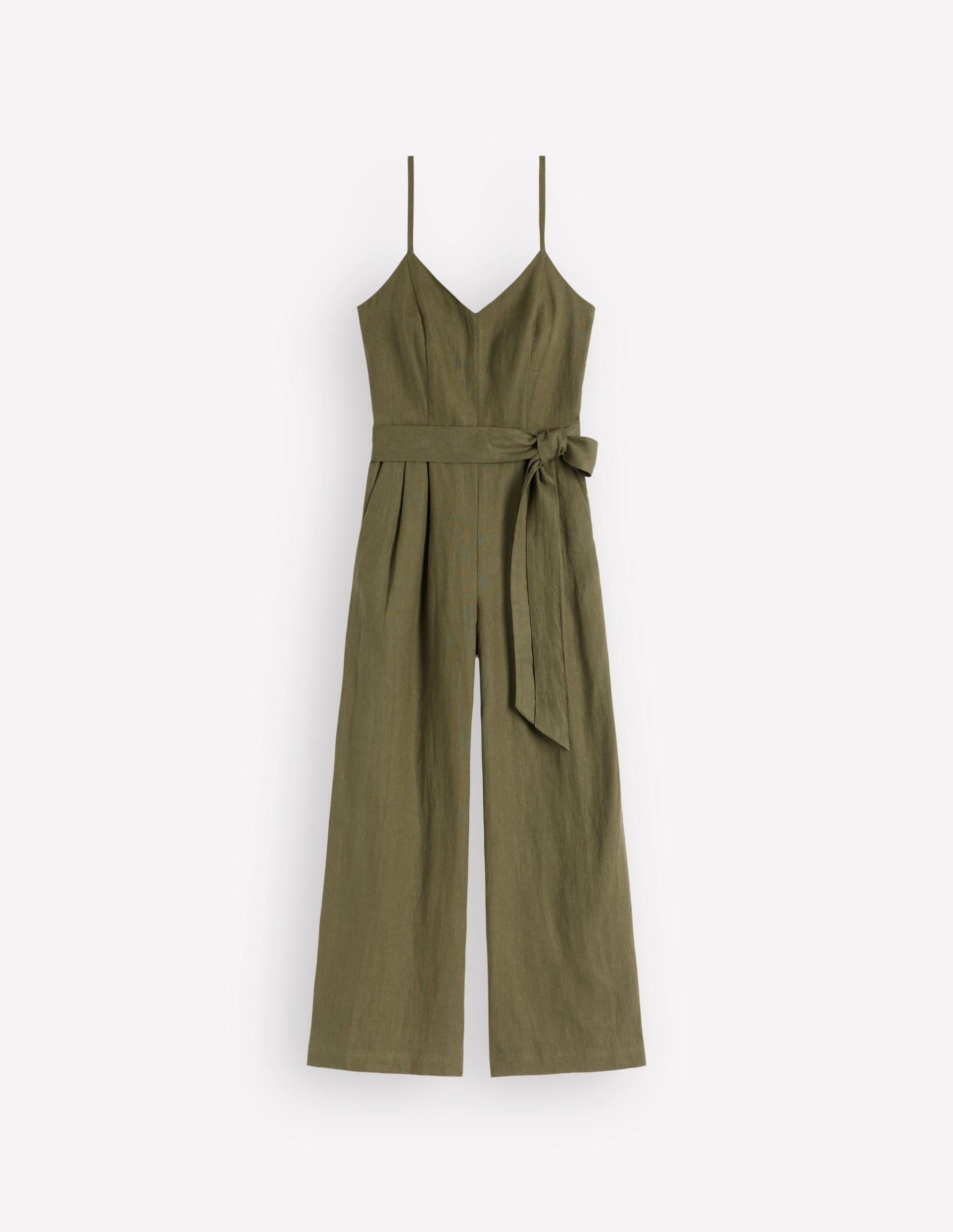 Linen Strappy Jumpsuit-Winter Moss - Image 7