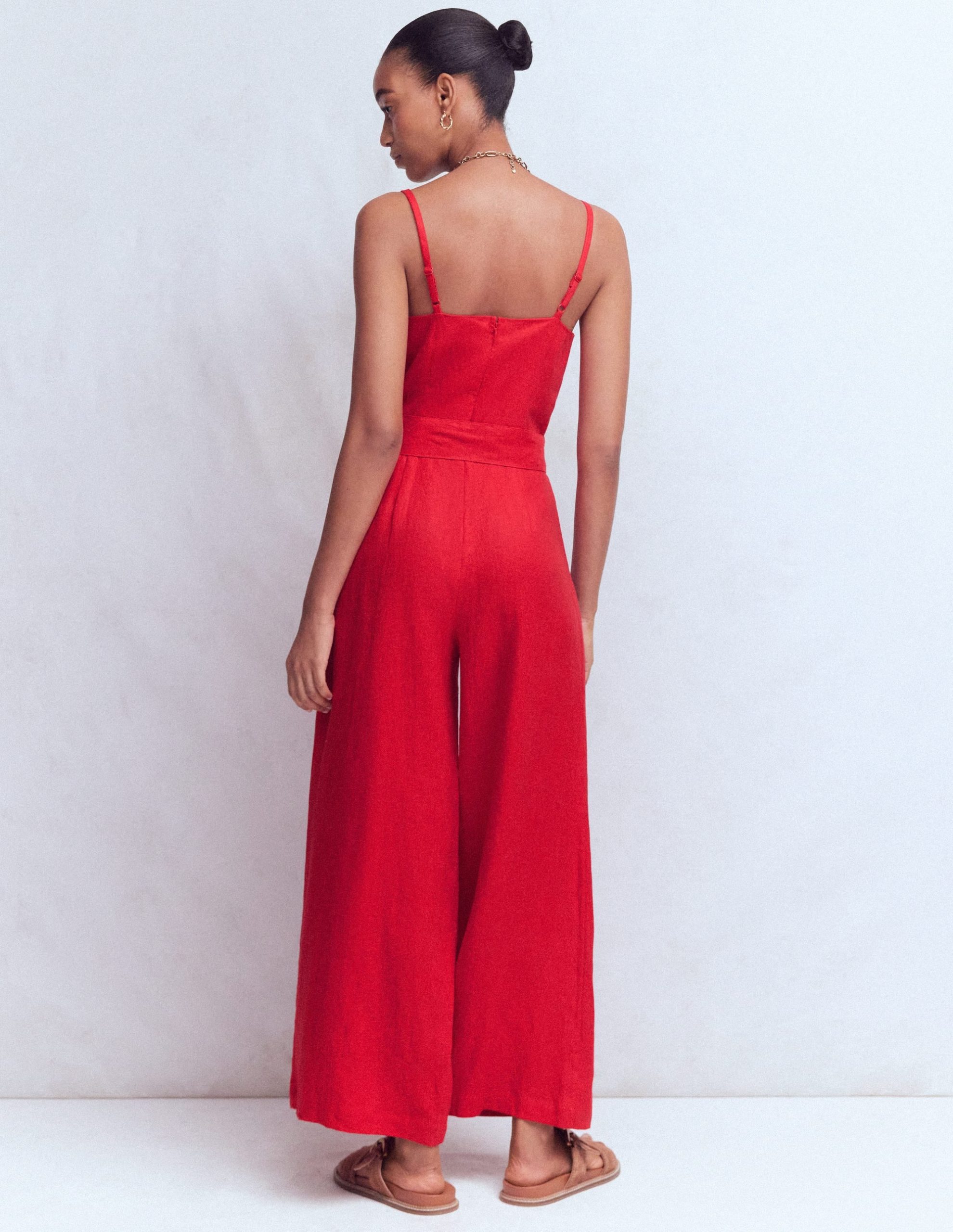 Linen Strappy Jumpsuit-Salsa - Image 3
