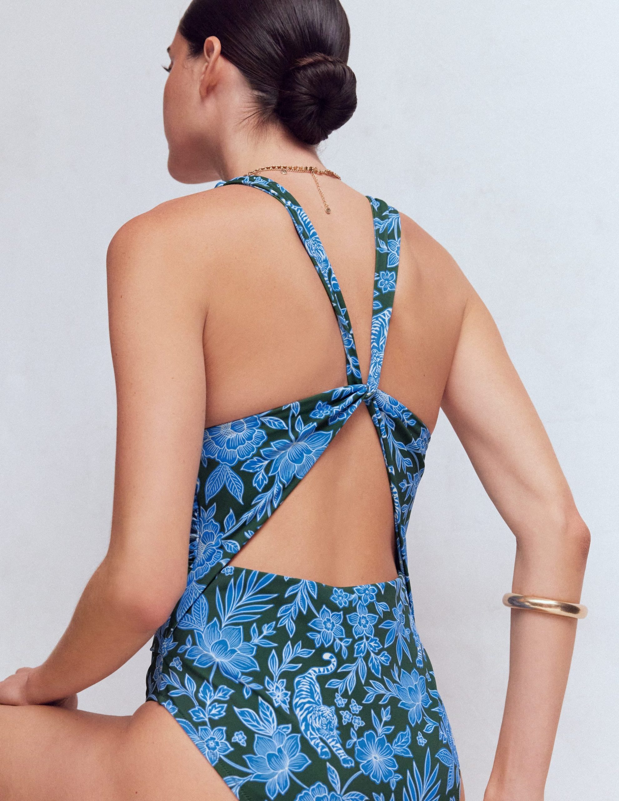 Mykonos Deep V Swimsuit-Dark Green. Paradise - Image 2
