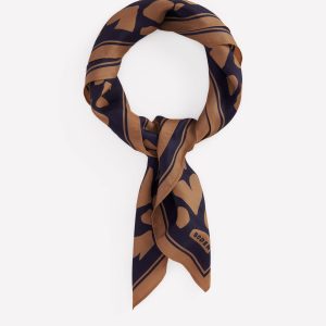 Elisabeth Silk Square Scarf-Heart Scatter