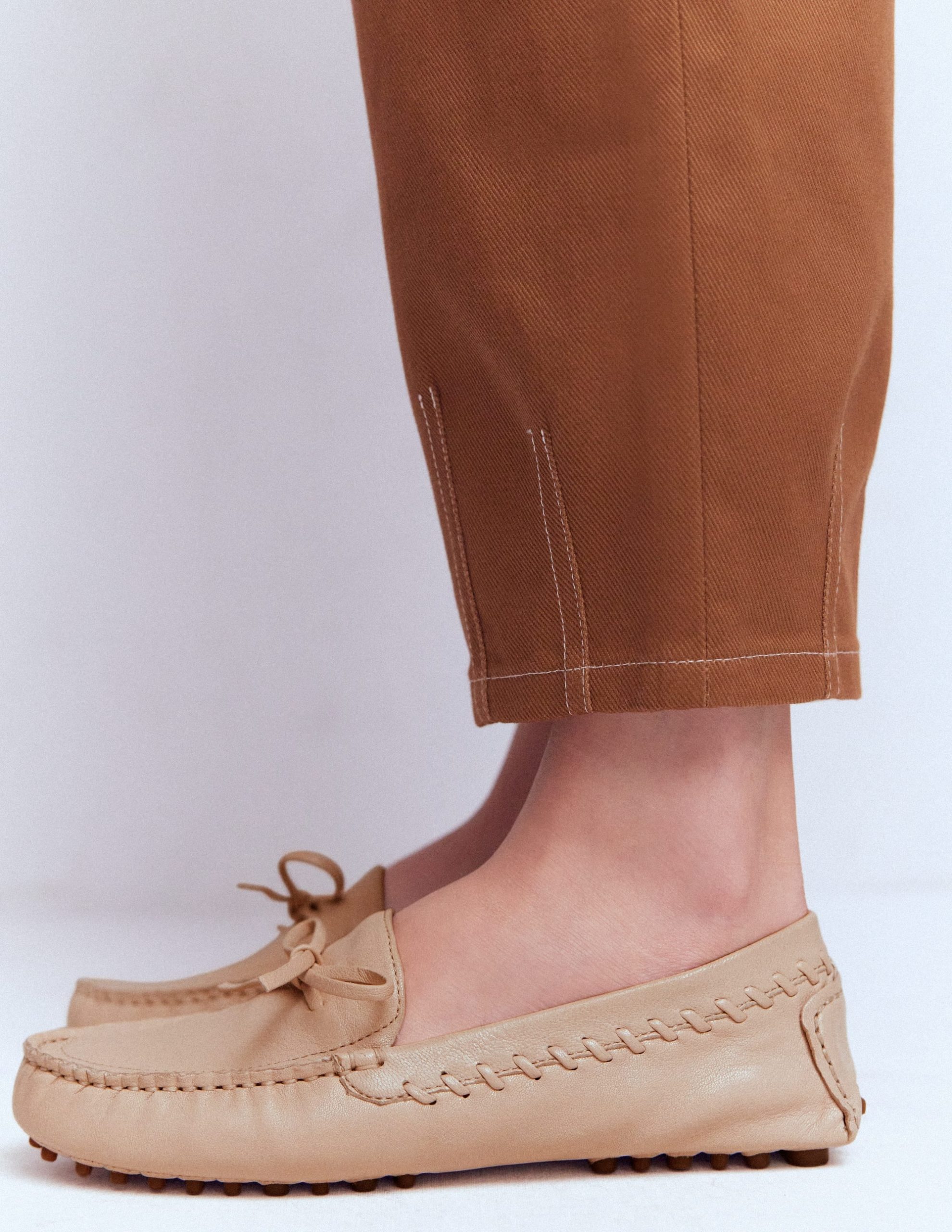Heidi Stitched Soft Loafers-Ecru - Image 2