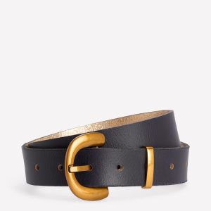 Chunky Buckle Belt-Navy