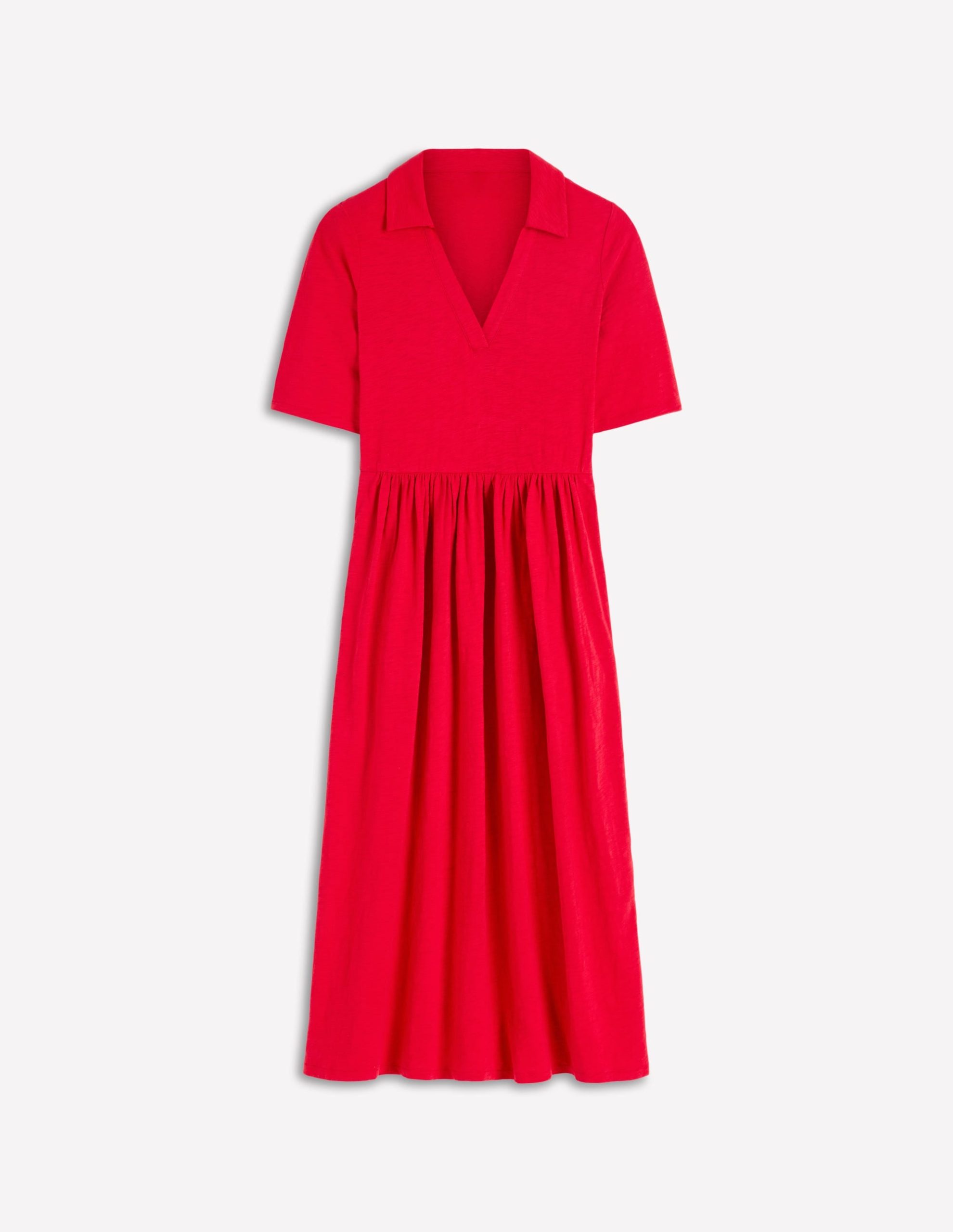Aria Collared Jersey Dress-Merida Red - Image 5