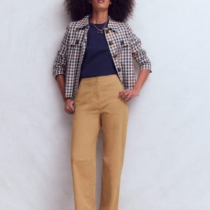 Barrel Leg Chino Pants-Cappuccino
