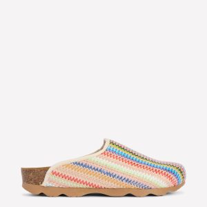 Lyla Colour Block Clogs-Multi Weave