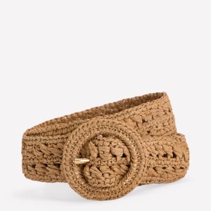 Interest Raffia Belt-Natural