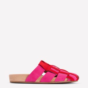Loretta Multi Strap Clog-Pink/Red