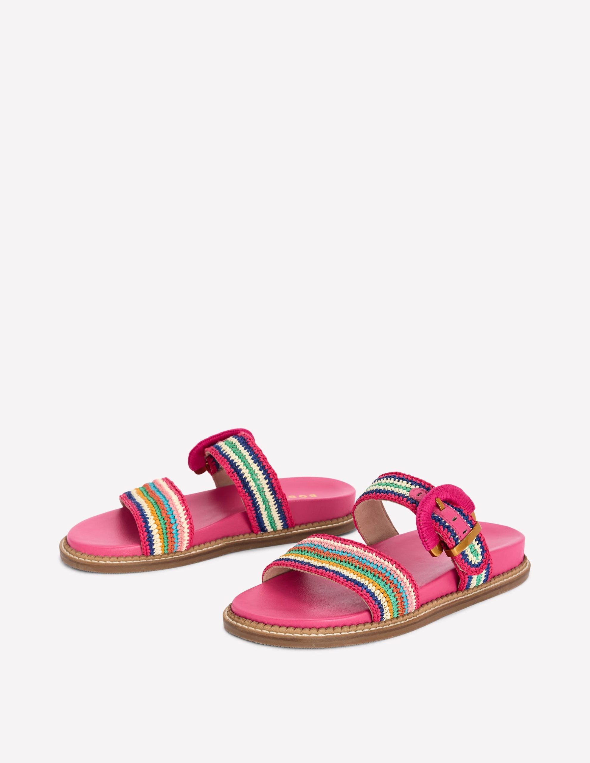 Caryl Double Strap Sandals-Multi Stripe - Image 3