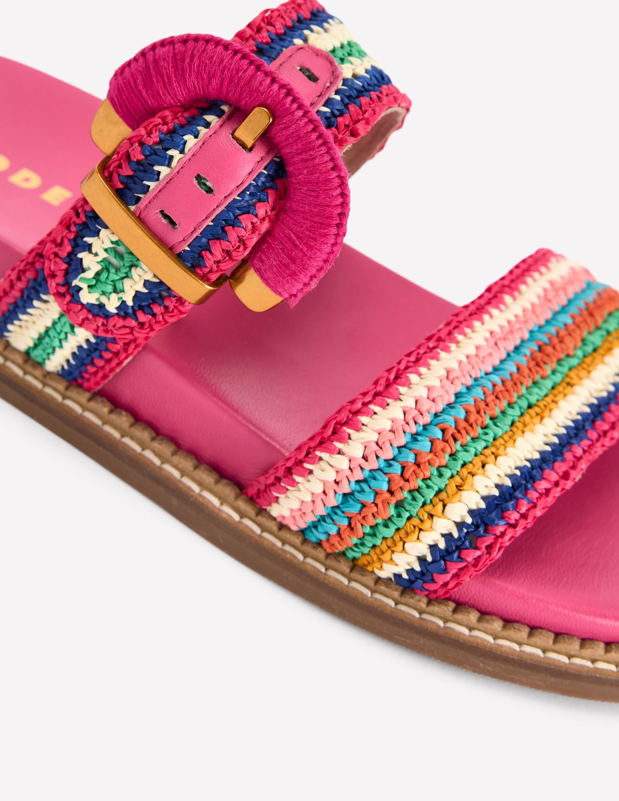 Caryl Double Strap Sandals-Multi Stripe - Image 4