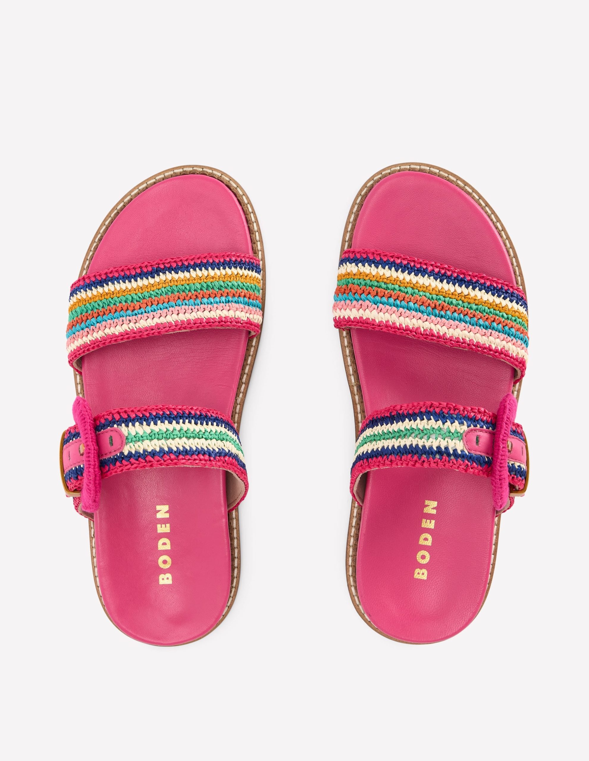 Caryl Double Strap Sandals-Multi Stripe - Image 5