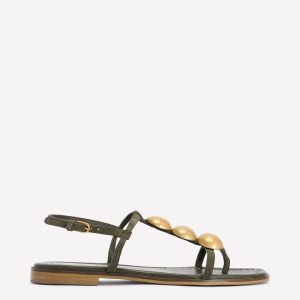 Disc Flat Sandals-Deep Olive