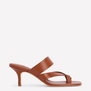 Toe Post Kitten Heels-Tan