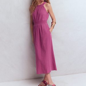 Daphne Double Cloth Dress-Warm Mauve
