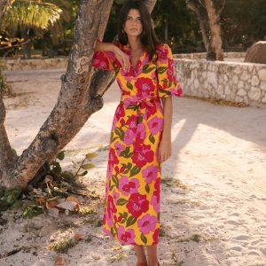Octavia Cotton Dress-Yellow. Radiant Bloom