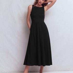 Saoirse Smock Back Dress-Black