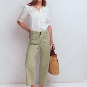 Primrose Cropped Pants-Soft Green