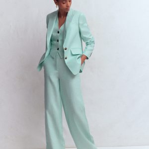 Belgravia Linen Pants-Spearmint