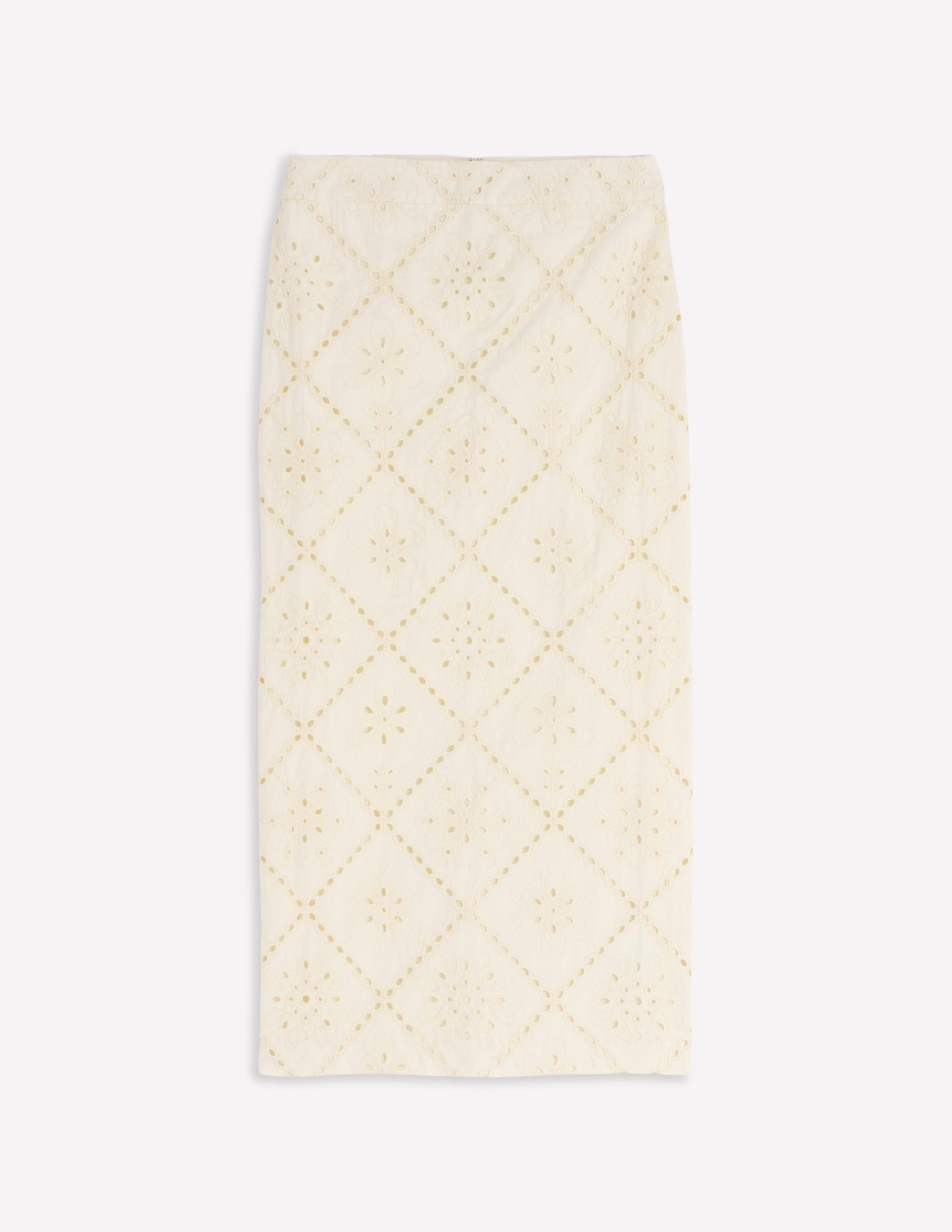 Textured Column Skirt-Ivory Broderie - Image 9