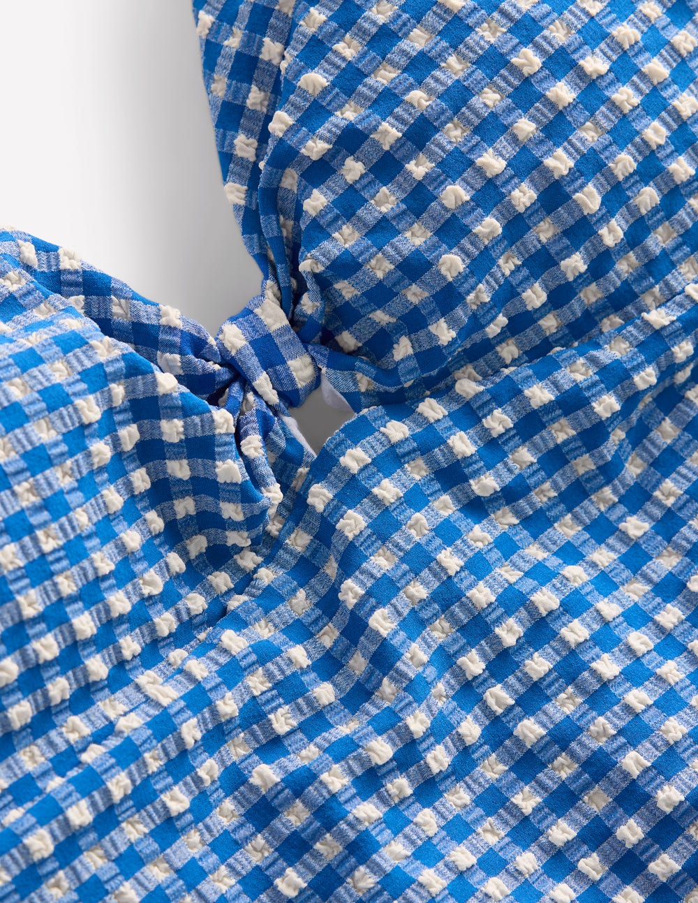 Bow Halter Swimsuit-Bright Blue. Gingham - Image 10