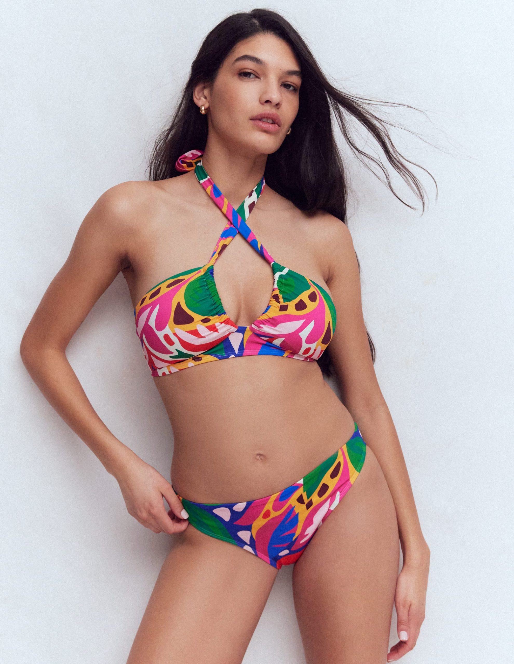 Minori Halter Tie Bikini Top-Multi. Leafy Cascade - Image 6