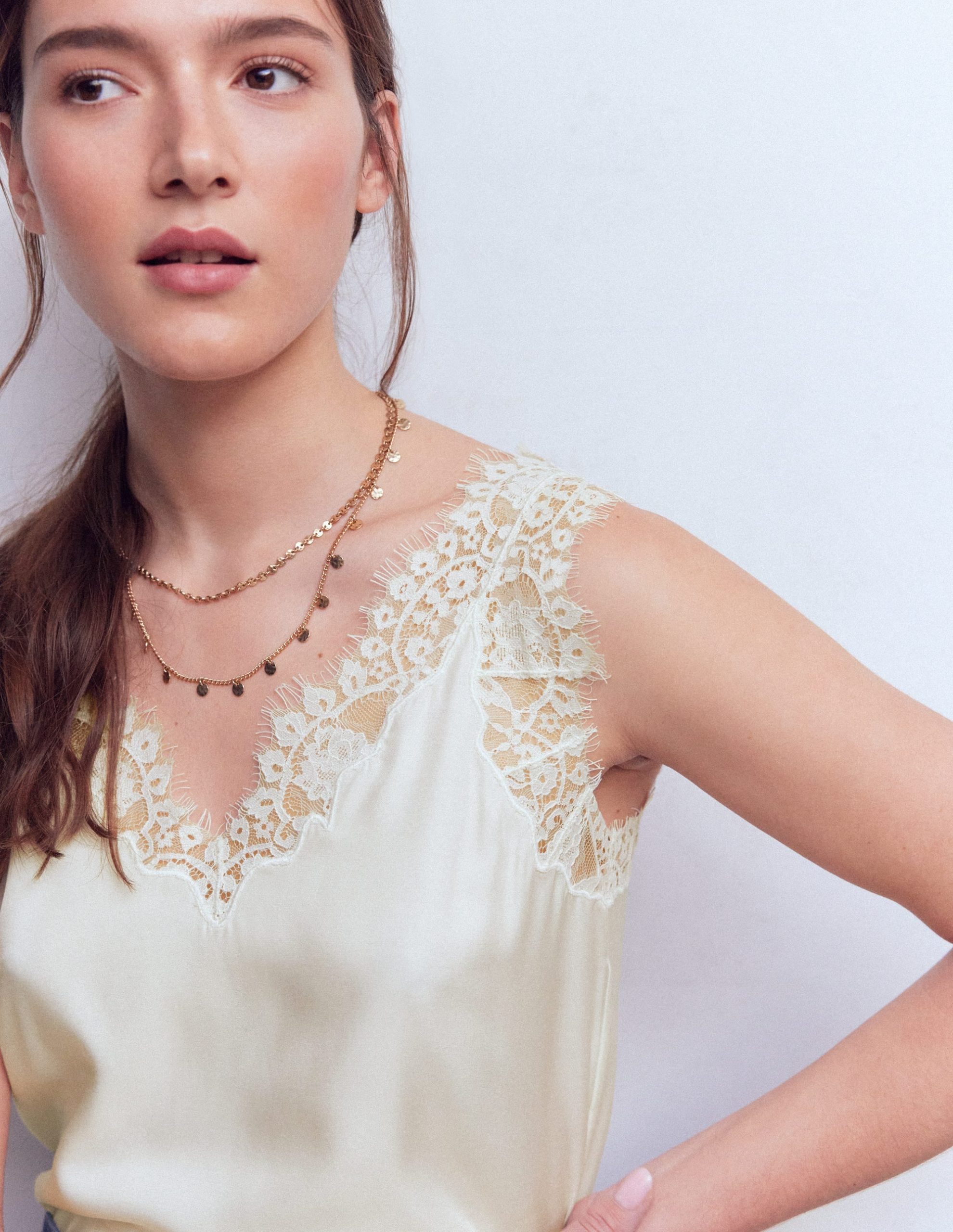 Ara Silk Blend Lace Cami-Ivory - Image 5