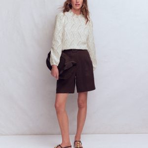 Puff Sleeve Interest Top-Ivory