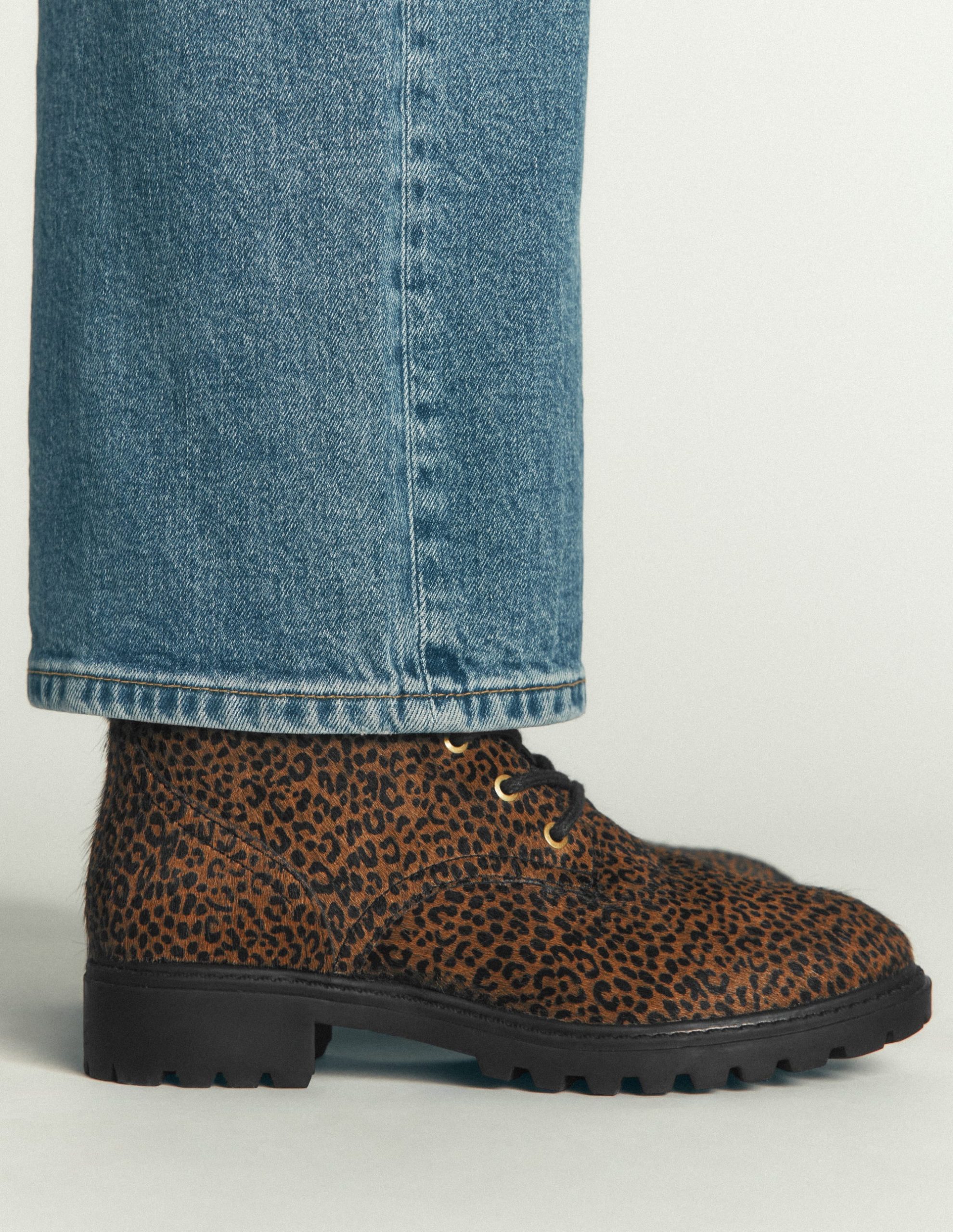 Alex Lace Up Ankle Boots-Mini Leopard - Image 2