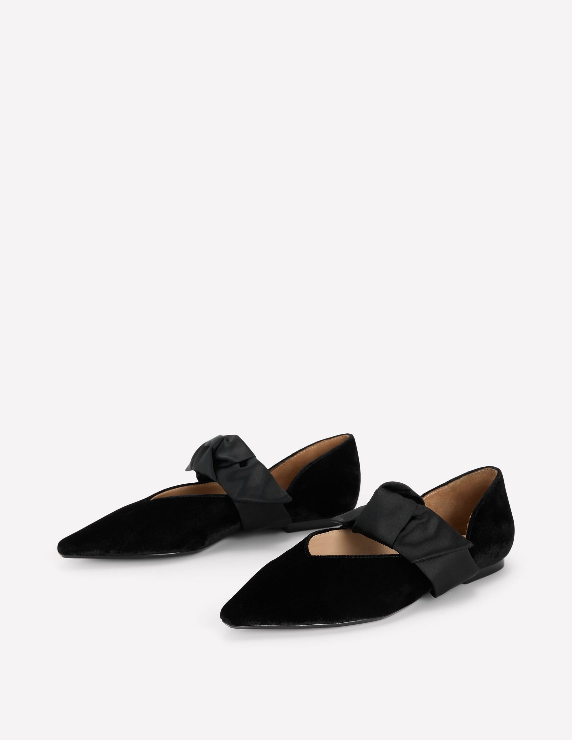 Bow Two Part Flats-Black - Image 3