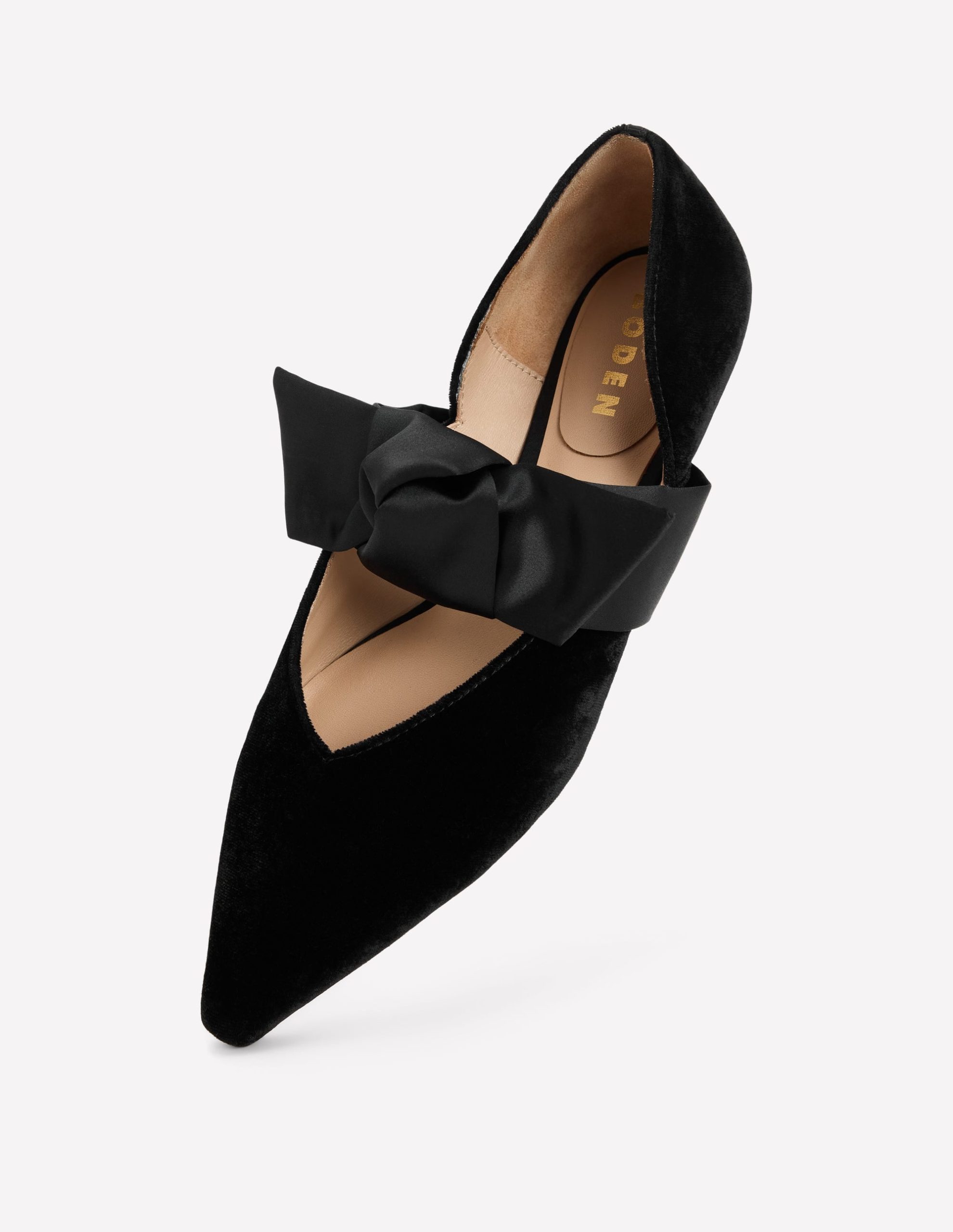 Bow Two Part Flats-Black - Image 4