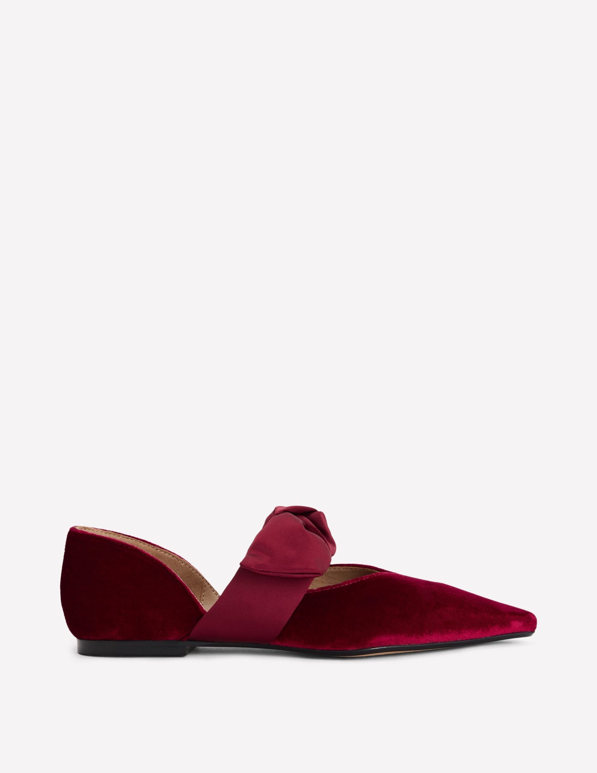 Bow Two Part Flats-Dark Burgundy - Image 2