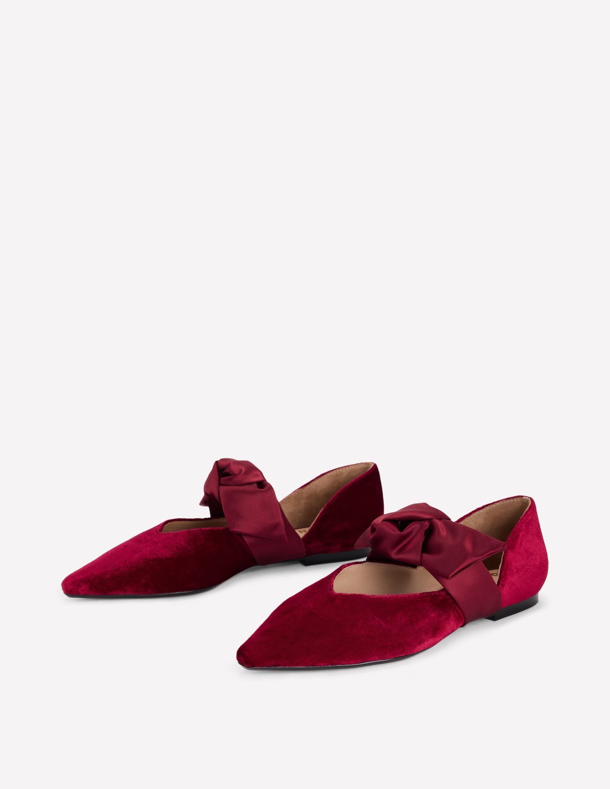 Bow Two Part Flats-Dark Burgundy - Image 3