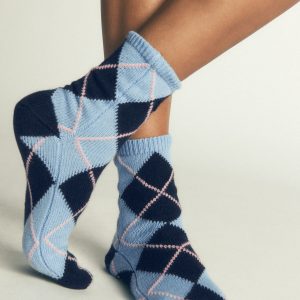 Cosy Knit Socks-Argyle