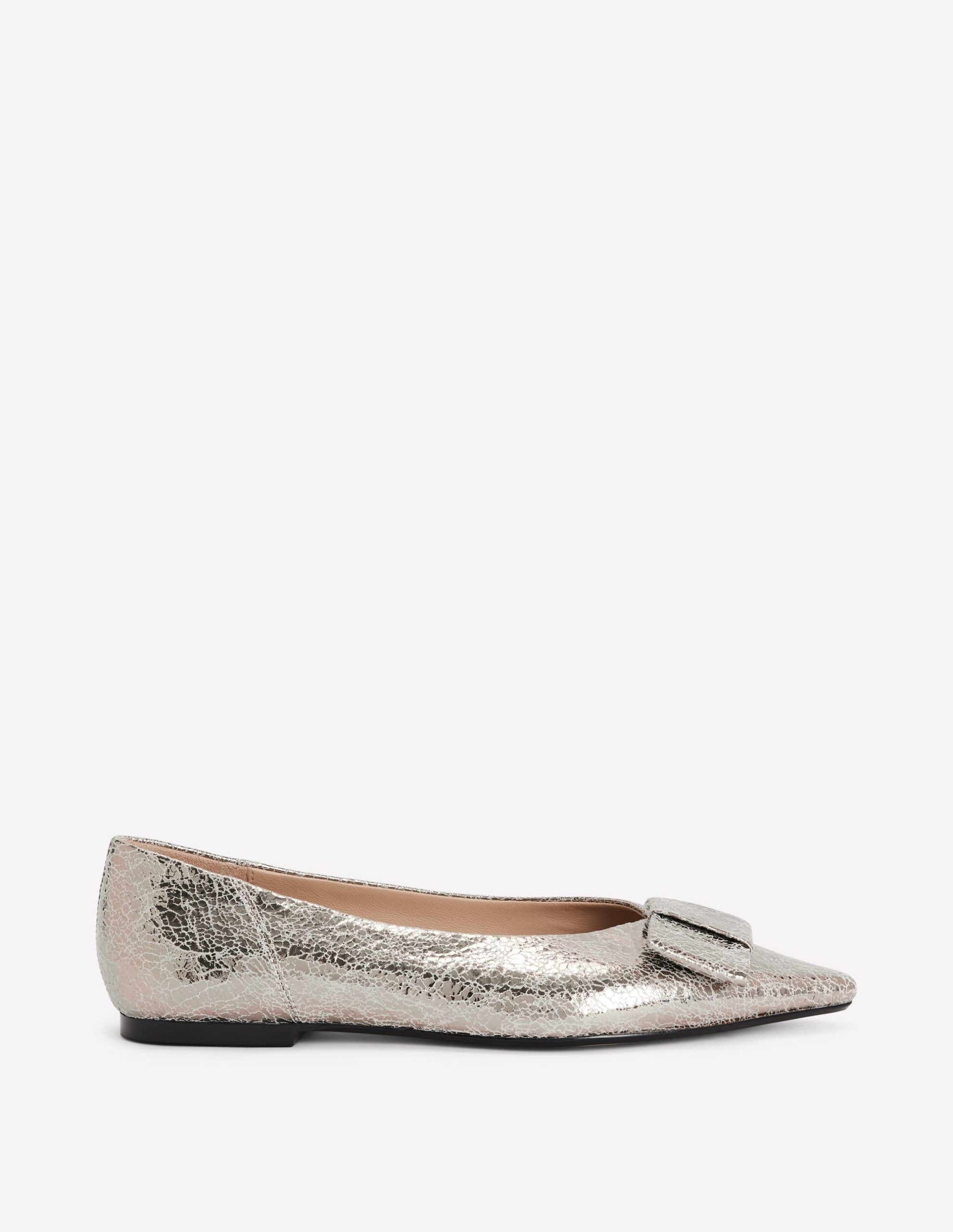 Nigella Bow Pointed Flats-Silver Metallic - Image 2