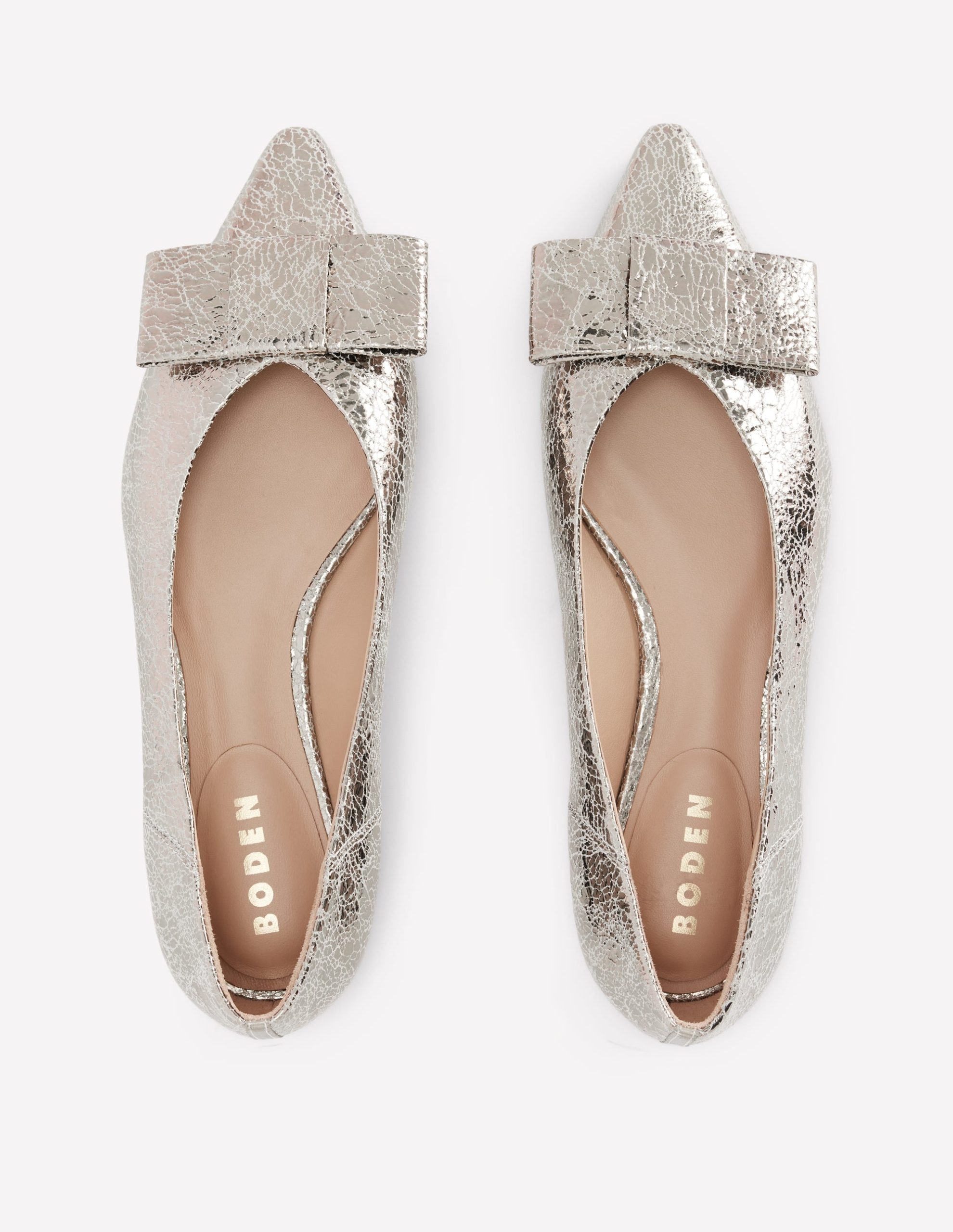 Nigella Bow Pointed Flats-Silver Metallic - Image 5