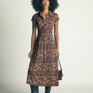 Fae Jersey Shirt Dress-Multi. Brushed Animal