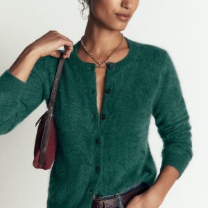 Kat Brushed Cashmere Cardigan-Midnight Teal