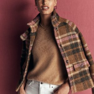Kat Brushed Cashmere Sweater-Camel Melange