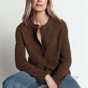 Marta Merino Wool Cardigan-Raw Umber