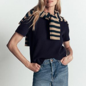 Marta Merino Wool T-shirt-Navy
