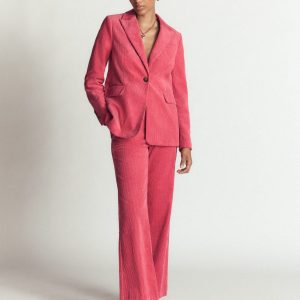 Fitzrovia Cord Column Pants-Cherry Blush