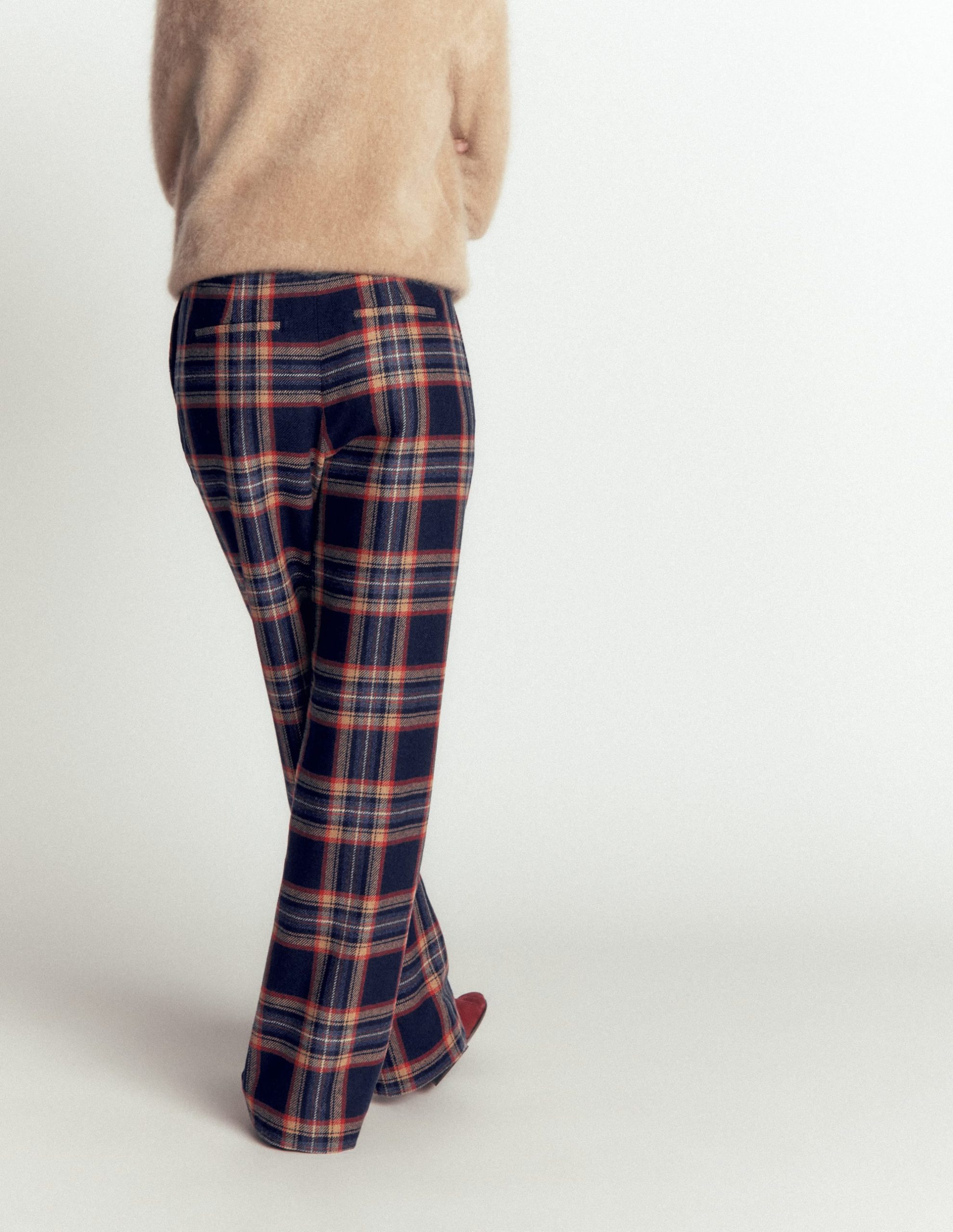 Fitzrovia Wool Blend Pants-Navy and Camel Check - Image 6