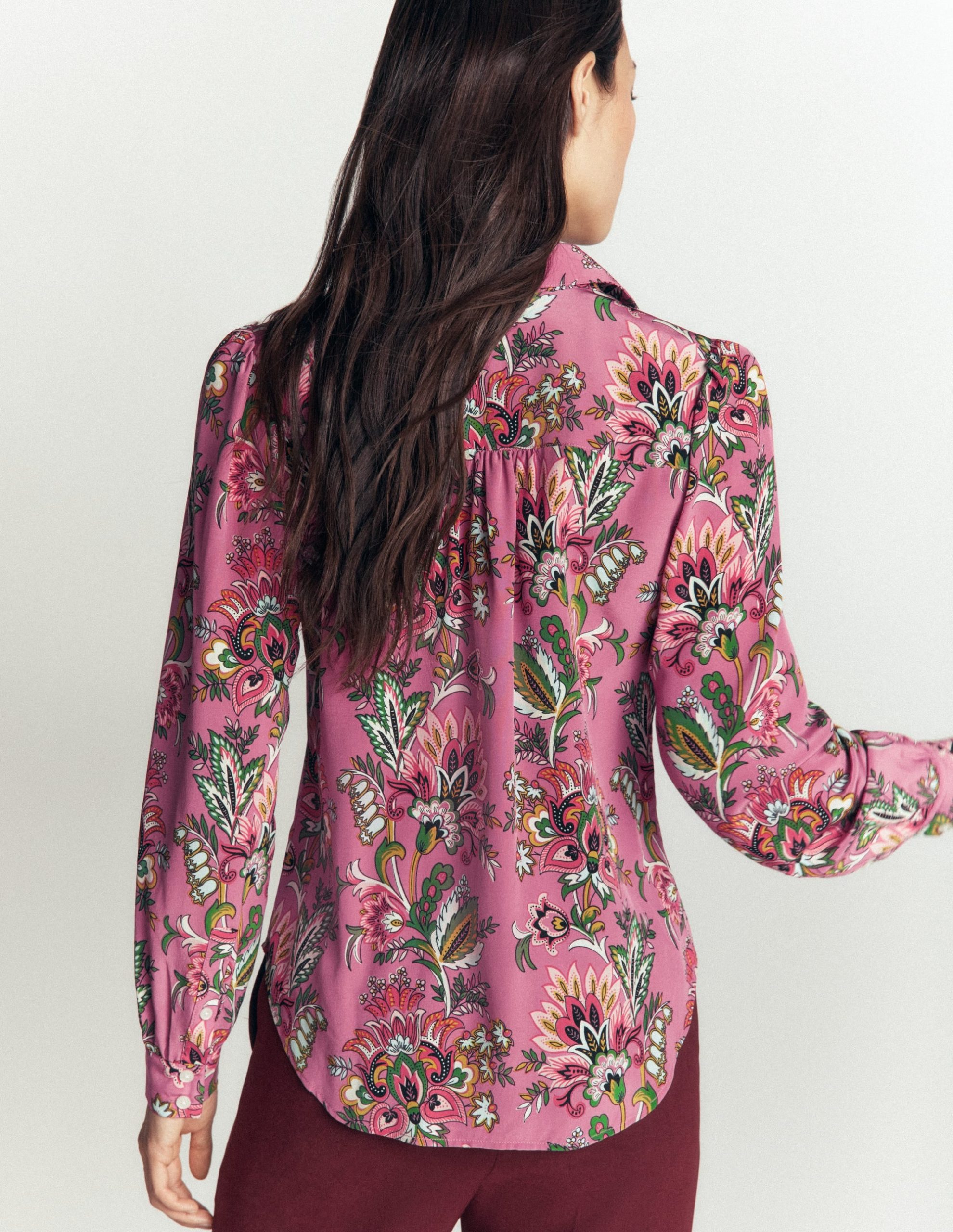 Sara Silk Shirt-Pink Heather. Frosted Flora - Image 4