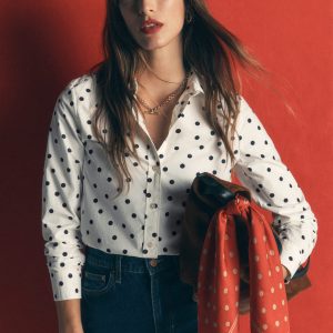 The New Sienna Cotton Shirt-Ivory. Boden Spot
