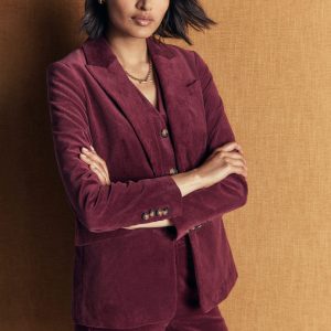 Stamford Cord Blazer-Dark Crimson