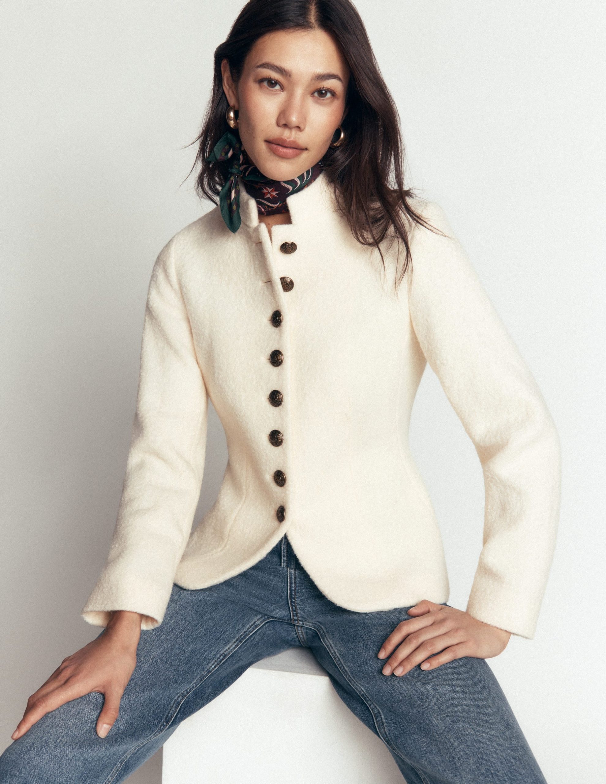 Hereford Boiled Wool Jacket-Ivory