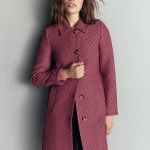 Aylesford Longline Coat-Herringbone